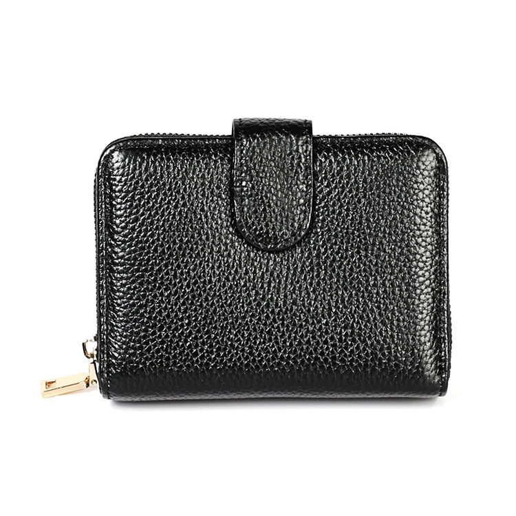 KB192 Buckle Zipper Cowhide Leather Organ Shape Multiple Card Slots Anti-magnetic RFID Wallet Clutch Bag for Men(Black) - Antimagnetic RFID Package by PMC TechLife | Online Shopping South Africa | PMC TechLife | Buy Now Pay Later Mobicred