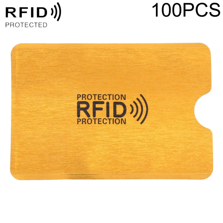 100 PCS Aluminum Foil Anti Theft RFID Blocking Sleeve Card Protector, Size: 9.1*6.3cm (Gold) - free shipping - PMC TechLife - Order now!