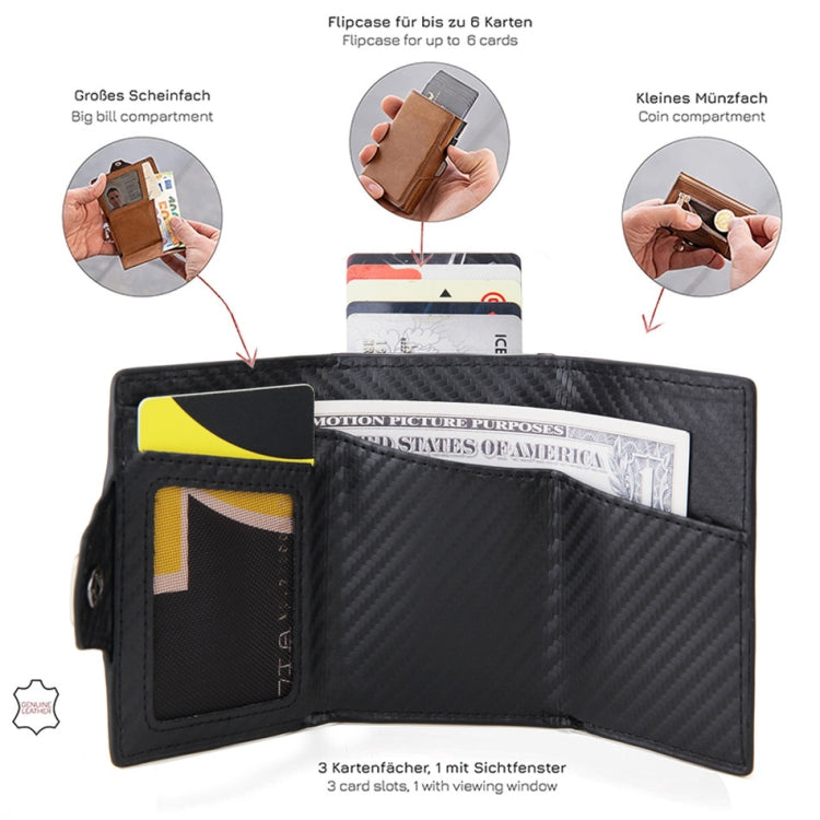 CH0727-1 RFID Carbon Fiber Zipper Multifunctional Card Package(Carbon Fiber Black) - Antimagnetic RFID Package by PMC TechLife | Online Shopping South Africa | PMC TechLife | Buy Now Pay Later Mobicred