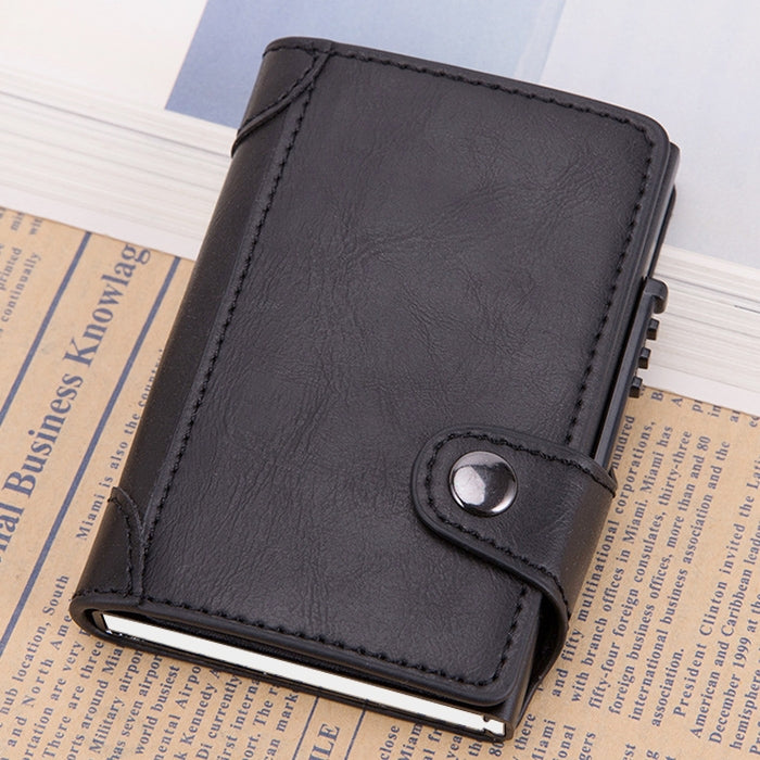 X-51 Automatically Pop-up Card Type Anti-magnetic RFID Anti-theft PU Leather Wallet with Card Slots(Black) - free shipping - PMC TechLife - Order now!