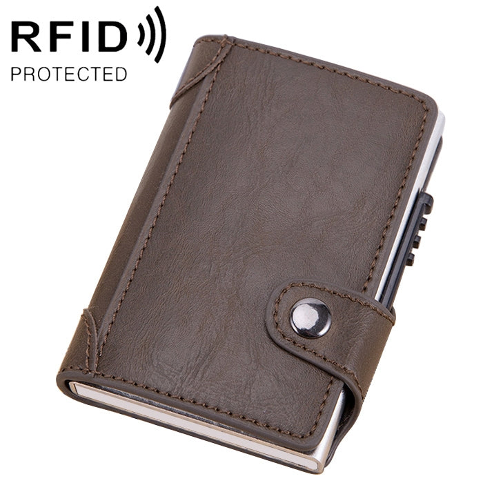 X-51 Automatically Pop-up Card Type Anti-magnetic RFID Anti-theft PU Leather Wallet with Card Slots(Coffee) - Antimagnetic RFID Package by PMC TechLife | Online Shopping South Africa | PMC TechLife | Buy Now Pay Later Mobicred