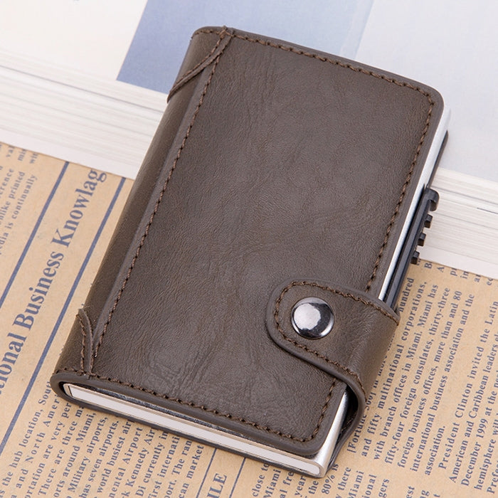 X-51 Automatically Pop-up Card Type Anti-magnetic RFID Anti-theft PU Leather Wallet with Card Slots(Coffee) - Antimagnetic RFID Package by PMC TechLife | Online Shopping South Africa | PMC TechLife | Buy Now Pay Later Mobicred