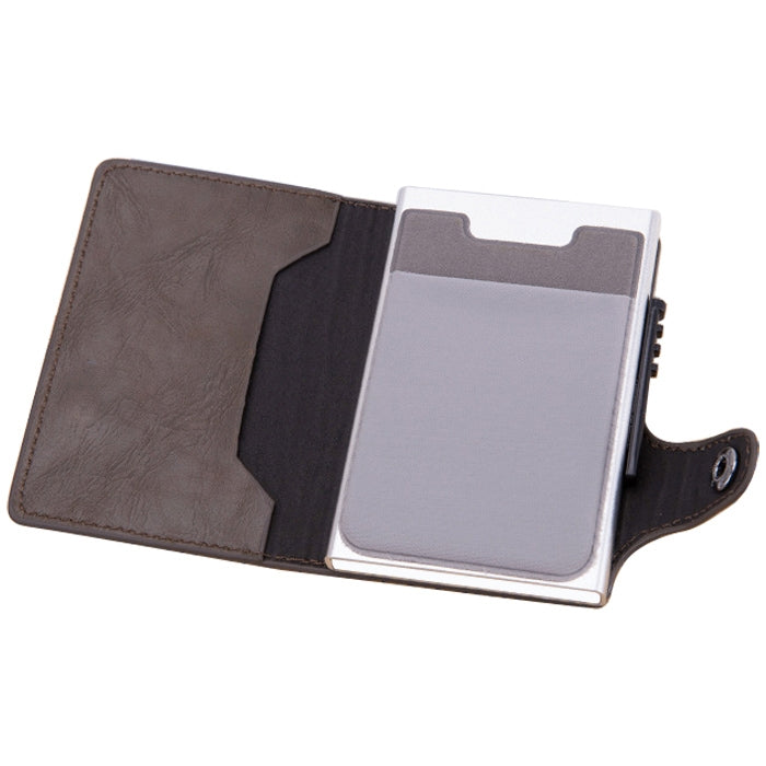X-51 Automatically Pop-up Card Type Anti-magnetic RFID Anti-theft PU Leather Wallet with Card Slots(Coffee) - Antimagnetic RFID Package by PMC TechLife | Online Shopping South Africa | PMC TechLife | Buy Now Pay Later Mobicred