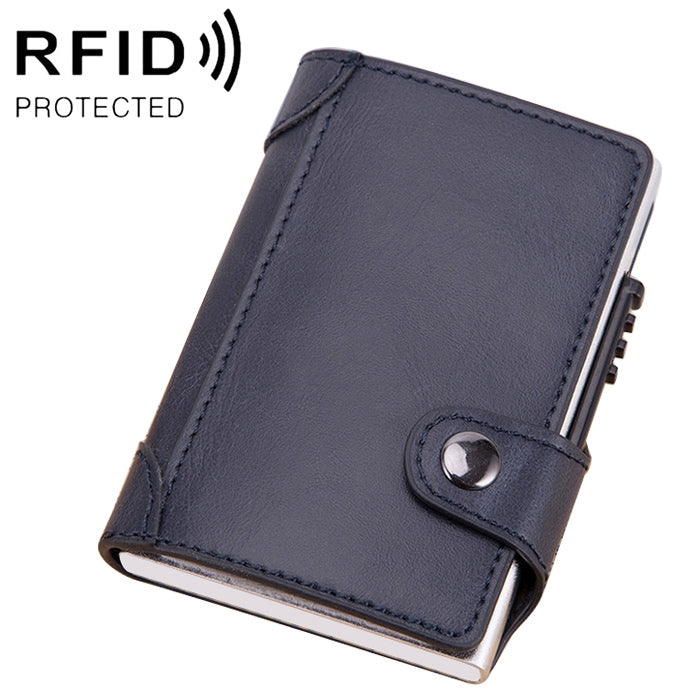 X-51 Automatically Pop-up Card Type Anti-magnetic RFID Anti-theft PU Leather Wallet with Card Slots(Blue) - Antimagnetic RFID Package by PMC TechLife | Online Shopping South Africa | PMC TechLife | Buy Now Pay Later Mobicred