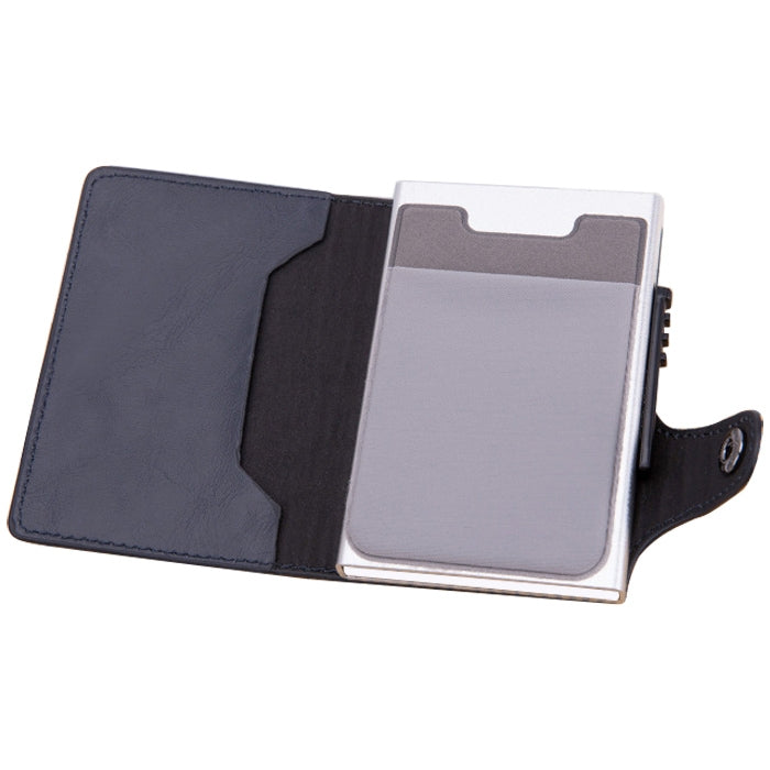 X-51 Automatically Pop-up Card Type Anti-magnetic RFID Anti-theft PU Leather Wallet with Card Slots(Blue) - Antimagnetic RFID Package by PMC TechLife | Online Shopping South Africa | PMC TechLife | Buy Now Pay Later Mobicred