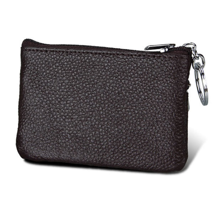 Cowhide Leather Zipper Solid Color Horizontal Card Holder Wallet RFID Blocking Coin Purse Card Bag Protect Case, Size: 11.4*7.4cm(Coffee) - free shipping - PMC TechLife - Order now!