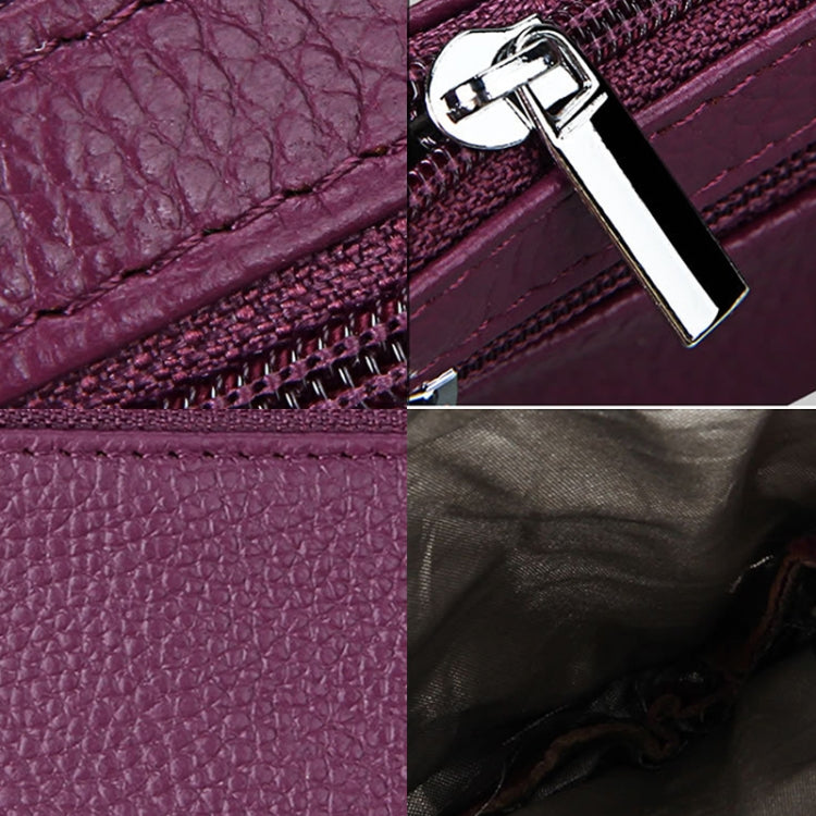 Cowhide Leather Zipper Solid Color Horizontal Card Holder Wallet RFID Blocking Coin Purse Card Bag Protect Case, Size: 11.4*7.4cm(Coffee) - free shipping - PMC TechLife - Order now!