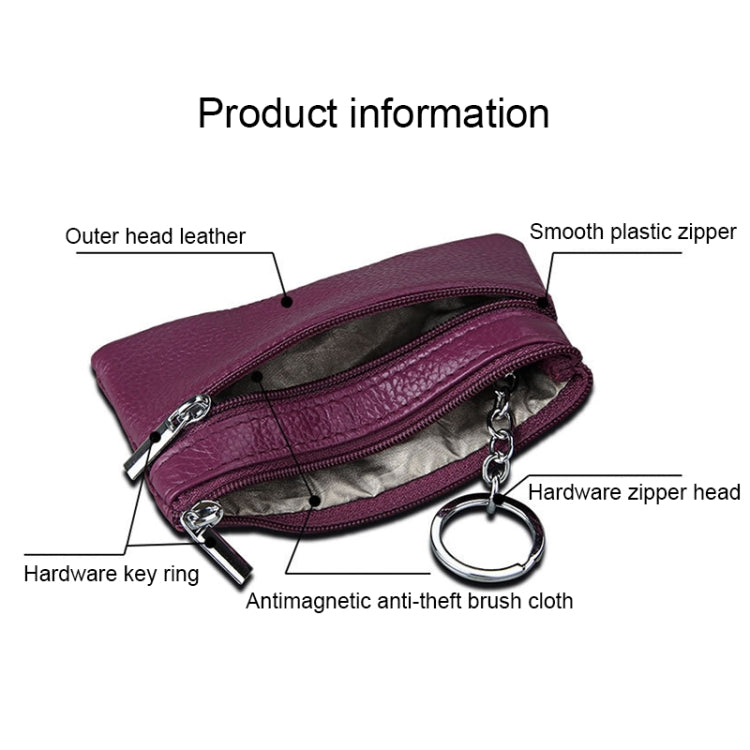 Cowhide Leather Zipper Solid Color Horizontal Card Holder Wallet RFID Blocking Coin Purse Card Bag Protect Case, Size: 11.4*7.4cm(Coffee) - free shipping - PMC TechLife - Order now!