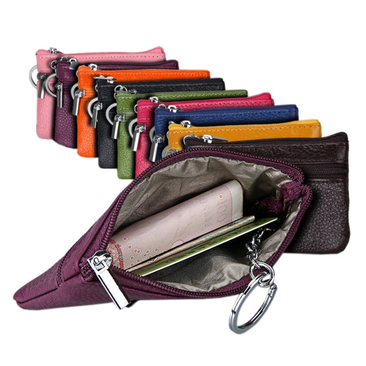 Cowhide Leather Zipper Solid Color Horizontal Card Holder Wallet RFID Blocking Coin Purse Card Bag Protect Case, Size: 11.4*7.4cm(Coffee) - free shipping - PMC TechLife - Order now!