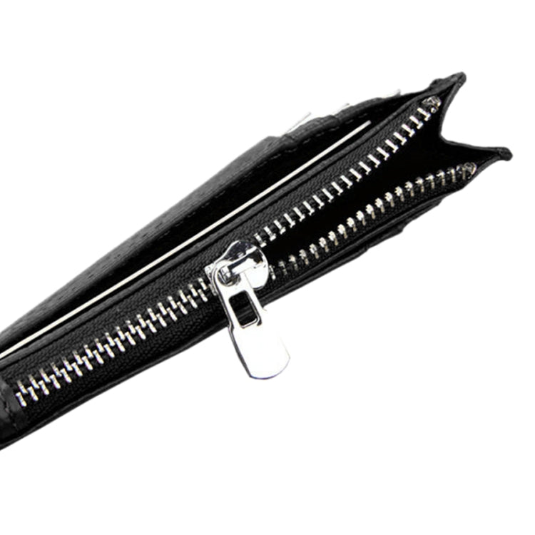 Cowhide Leather Solid Color Zipper Card Holder Wallet RFID Blocking Coin Purse Card Bag Protect Case, Size: 11*8*1.5cm (Black) - Antimagnetic RFID Package by PMC TechLife | Online Shopping South Africa | PMC TechLife | Buy Now Pay Later Mobicred