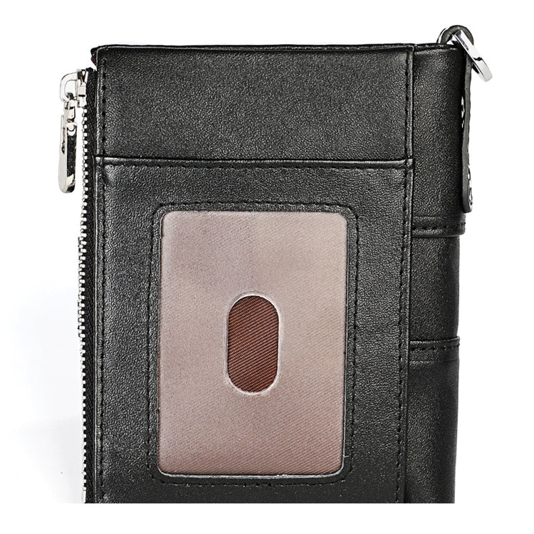 3529 Retro Crazy Horse Texture Double Zipper Anti-magnetic RFID Wallet for Man with Card Slots (Black) - free shipping - PMC TechLife - Order now!