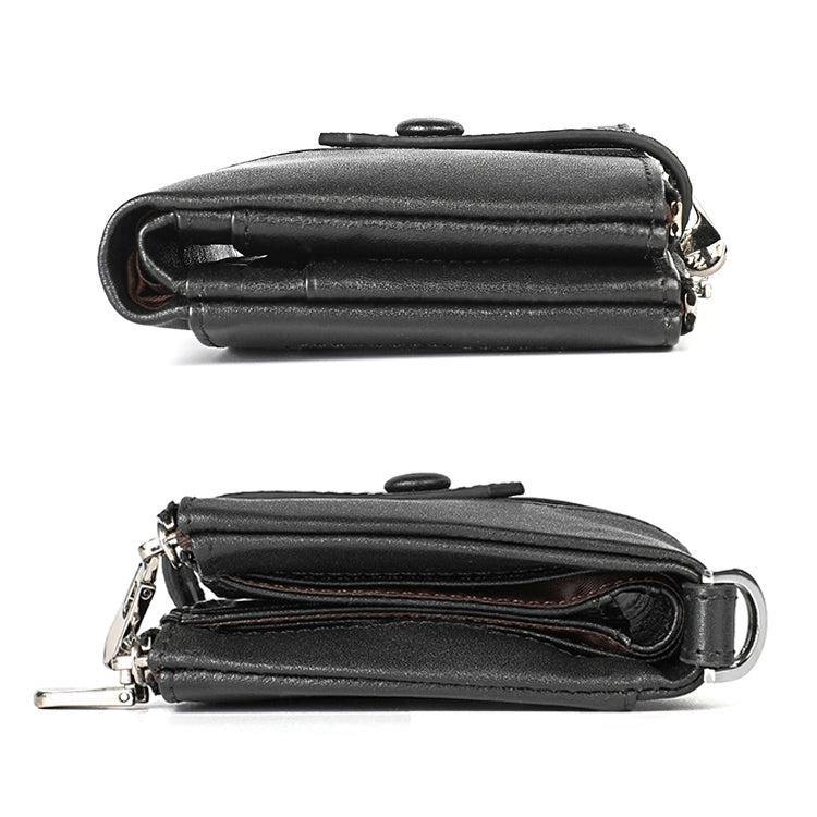 3529 Retro Crazy Horse Texture Double Zipper Anti-magnetic RFID Wallet for Man with Card Slots (Black) - free shipping - PMC TechLife - Order now!