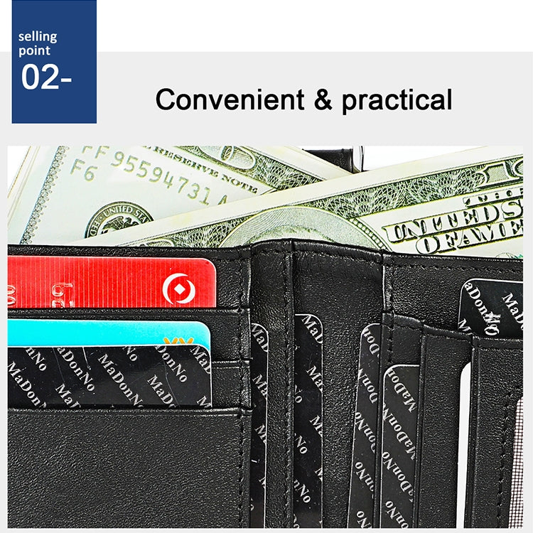 3529 Retro Crazy Horse Texture Double Zipper Anti-magnetic RFID Wallet for Man with Card Slots (Black) - free shipping - PMC TechLife - Order now!