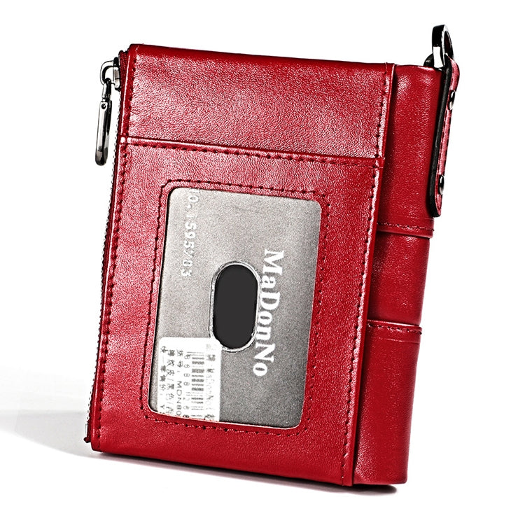 3529 Retro Crazy Horse Texture Double Zipper Anti-magnetic RFID Wallet for Man with Card Slots (Red) - free shipping - PMC TechLife - Order now!