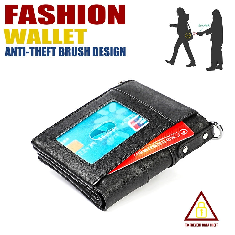 3529 Retro Crazy Horse Texture Double Zipper Anti-magnetic RFID Wallet for Man with Card Slots (Red) - free shipping - PMC TechLife - Order now!