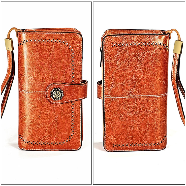 3556 Large Capacity Long Multi-function Anti-magnetic RFID Wallet Clutch for Ladies with Card Slots (Brown) - Antimagnetic RFID Package by PMC TechLife | Online Shopping South Africa | PMC TechLife | Buy Now Pay Later Mobicred