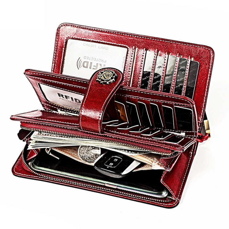 3556 Large Capacity Long Multi-function Anti-magnetic RFID Wallet Clutch for Ladies with Card Slots (Brown) - Antimagnetic RFID Package by PMC TechLife | Online Shopping South Africa | PMC TechLife | Buy Now Pay Later Mobicred