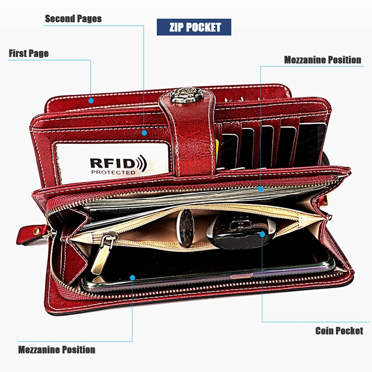 3555 Large Capacity Long Multi-function Anti-magnetic RFID Wallet Clutch for Ladies with Card Slots (Pink) - Antimagnetic RFID Package by PMC TechLife | Online Shopping South Africa | PMC TechLife | Buy Now Pay Later Mobicred