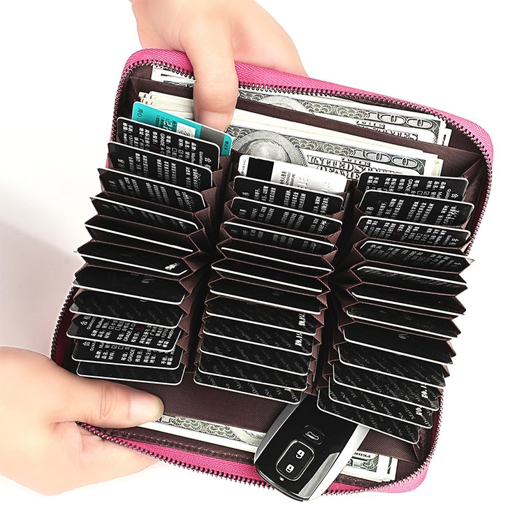 KB196 Top-grain Leather Large Capacity Multi-function 36-Bit Anti-magnetic RFID Organ Card Package Wallet(Purple) - Antimagnetic RFID Package by PMC TechLife | Online Shopping South Africa | PMC TechLife | Buy Now Pay Later Mobicred