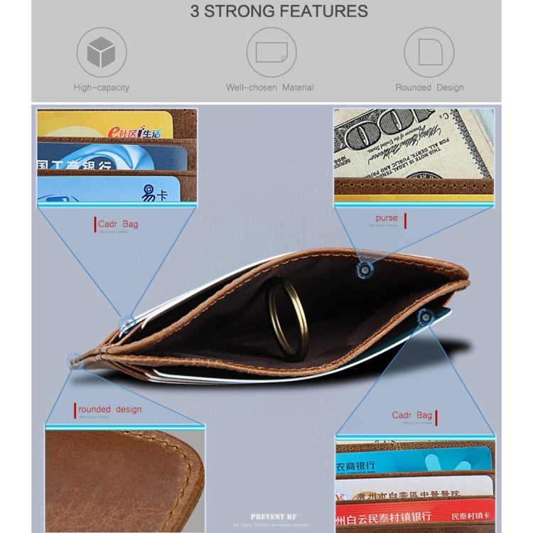 KB108 Antimagnetic RFID Fashion Crazy Horse Texture Bus Credit Card Package burglar brush - Antimagnetic RFID Package by PMC TechLife | Online Shopping South Africa | PMC TechLife | Buy Now Pay Later Mobicred