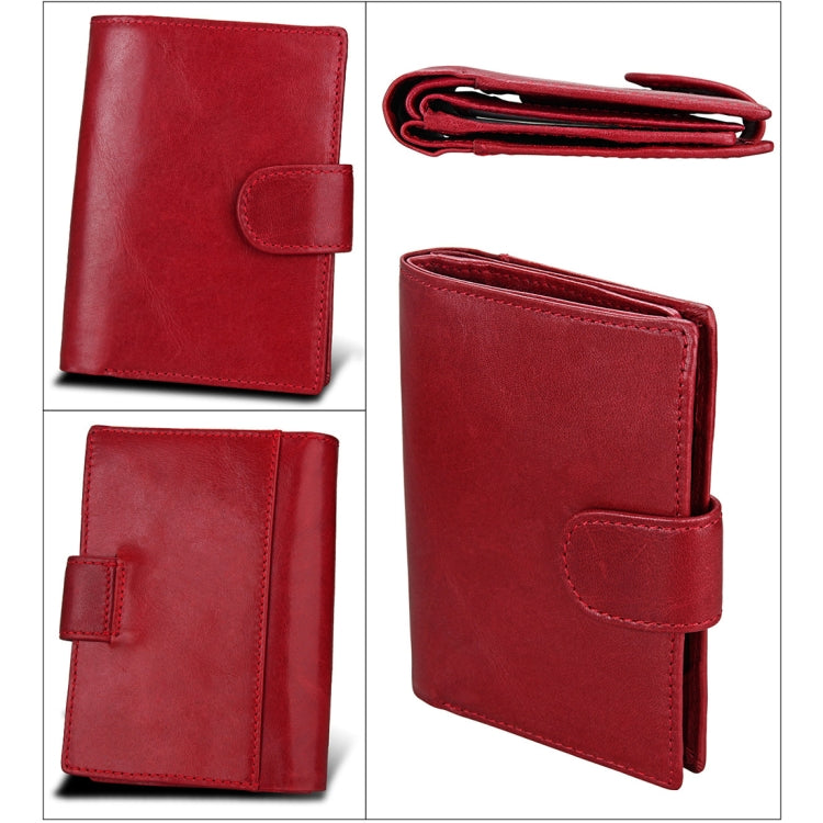 Antimagnet RFID Genuine Leather Wallet / Passport Package / Cowhide Card Slot for man(Red) - free shipping - PMC TechLife - Order now!
