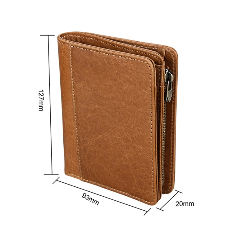 8231 Antimagnetic RFID Men Fashion Crazy Horse Textyure Genuine Leather Wallet Card Bag(Brown) - Antimagnetic RFID Package by PMC TechLife | Online Shopping South Africa | PMC TechLife | Buy Now Pay Later Mobicred