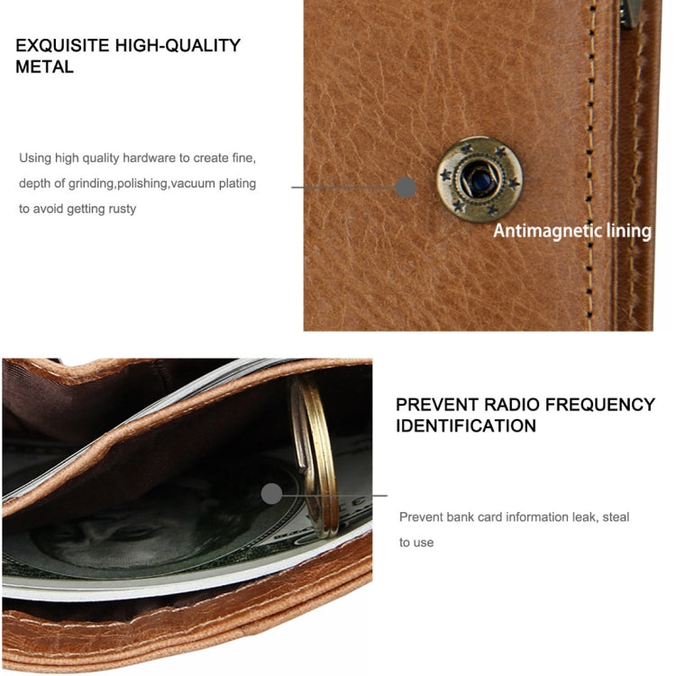 8231 Antimagnetic RFID Men Fashion Crazy Horse Textyure Genuine Leather Wallet Card Bag(Brown) - Antimagnetic RFID Package by PMC TechLife | Online Shopping South Africa | PMC TechLife | Buy Now Pay Later Mobicred