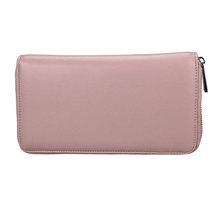 Antimagnetic RFID Large Capacity Long Style Genuine Leather Passport Package / Multifunctional and Many Card Slots Card Package(Pink) - Antimagnetic RFID Package by PMC TechLife | Online Shopping South Africa | PMC TechLife | Buy Now Pay Later Mobicred