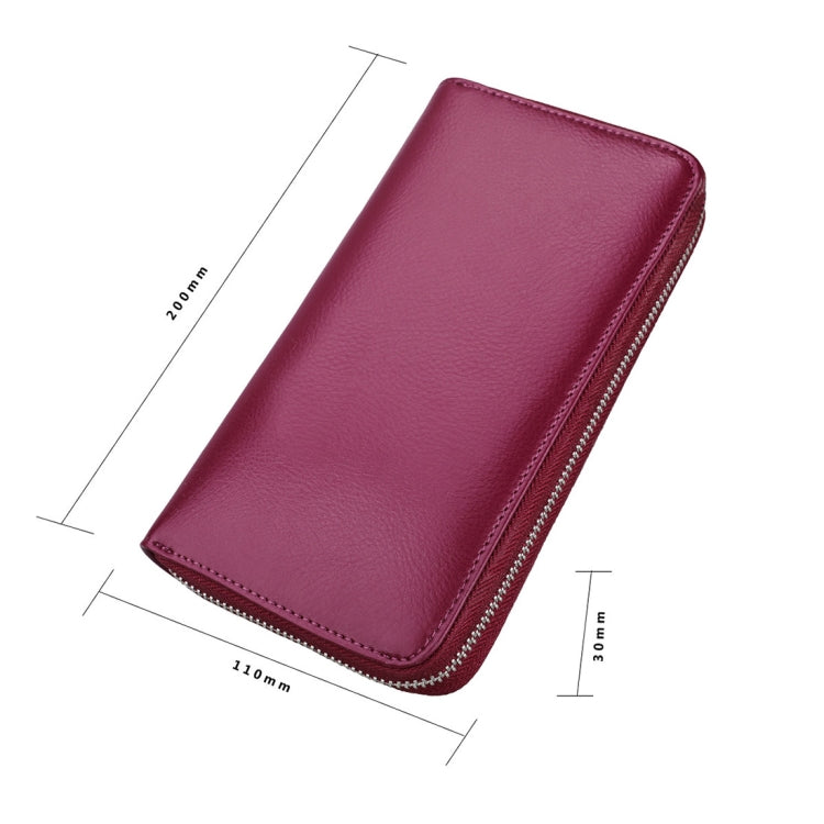 Antimagnetic RFID Large Capacity Long Style Genuine Leather Passport Package / Multifunctional and Many Card Slots Card Package(Purple) - Antimagnetic RFID Package by PMC TechLife | Online Shopping South Africa | PMC TechLife | Buy Now Pay Later Mobicred