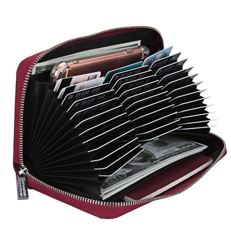 Antimagnetic RFID Large Capacity Long Style Genuine Leather Passport Package / Multifunctional and Many Card Slots Card Package(Purple) - Antimagnetic RFID Package by PMC TechLife | Online Shopping South Africa | PMC TechLife | Buy Now Pay Later Mobicred