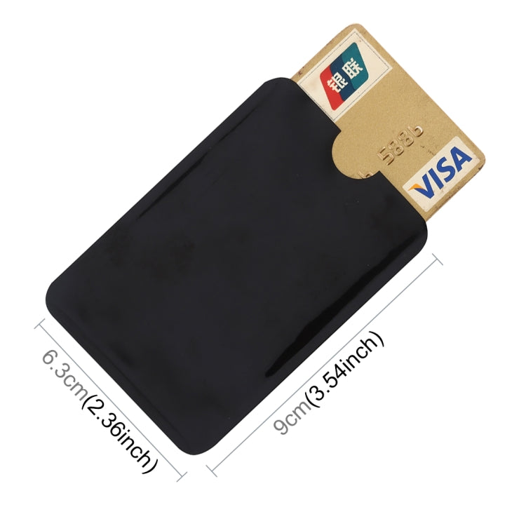 100pcs Aluminum Foil RFID Blocking Credit Card ID Bank Card Case Card Holder Cover, Size: 9 x 6.3cm (Black) - Antimagnetic RFID Package by PMC TechLife | Online Shopping South Africa | PMC TechLife | Buy Now Pay Later Mobicred