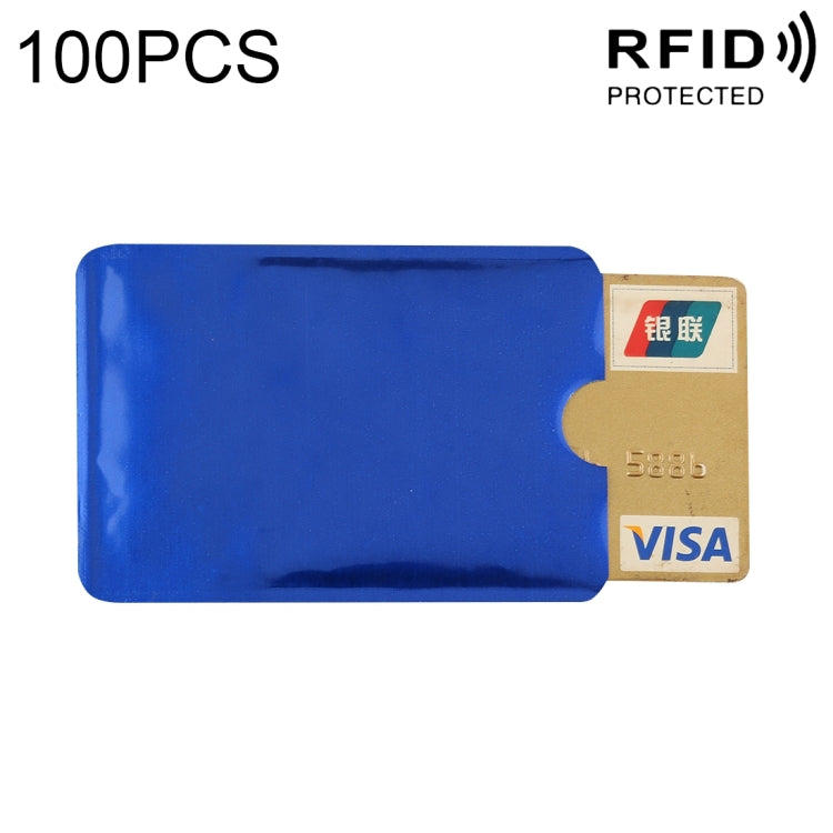 100pcs Aluminum Foil RFID Blocking Credit Card ID Bank Card Case Card Holder Cover, Size: 9 x 6.3cm (Blue) - Antimagnetic RFID Package by PMC TechLife | Online Shopping South Africa | PMC TechLife | Buy Now Pay Later Mobicred