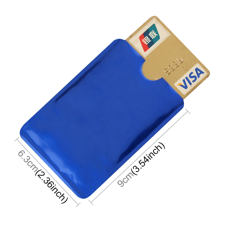 100pcs Aluminum Foil RFID Blocking Credit Card ID Bank Card Case Card Holder Cover, Size: 9 x 6.3cm (Blue) - Antimagnetic RFID Package by PMC TechLife | Online Shopping South Africa | PMC TechLife | Buy Now Pay Later Mobicred