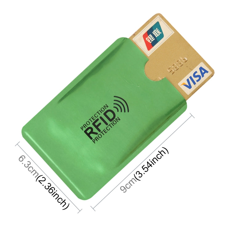 100pcs Aluminum Foil RFID Blocking Credit Card ID Bank Card Case Card Holder Cover, Size: 9 x 6.3cm (Green) - Antimagnetic RFID Package by PMC TechLife | Online Shopping South Africa | PMC TechLife | Buy Now Pay Later Mobicred