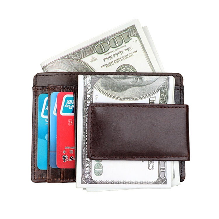 KB80 Antimagnetic RFID Crazy Horse Texture Oil Wax Leather Card Holder Wallet Billfold for Men and Women (Coffee) - Antimagnetic RFID Package by PMC TechLife | Online Shopping South Africa | PMC TechLife | Buy Now Pay Later Mobicred
