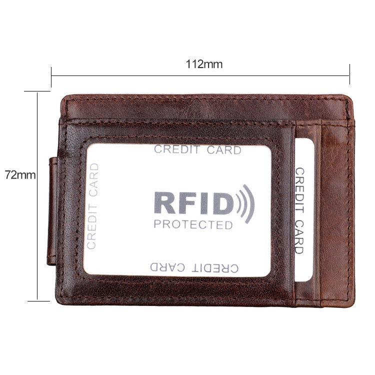 KB80 Antimagnetic RFID Crazy Horse Texture Oil Wax Leather Card Holder Wallet Billfold for Men and Women (Coffee) - Antimagnetic RFID Package by PMC TechLife | Online Shopping South Africa | PMC TechLife | Buy Now Pay Later Mobicred