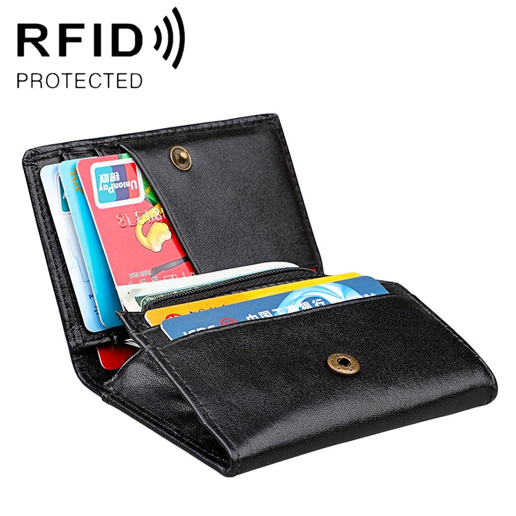 KB171 Antimagnetic RFID Crazy Horse Texture Leather Card Holder Wallet for Men and Women(Black) - free shipping - PMC TechLife - Order now!