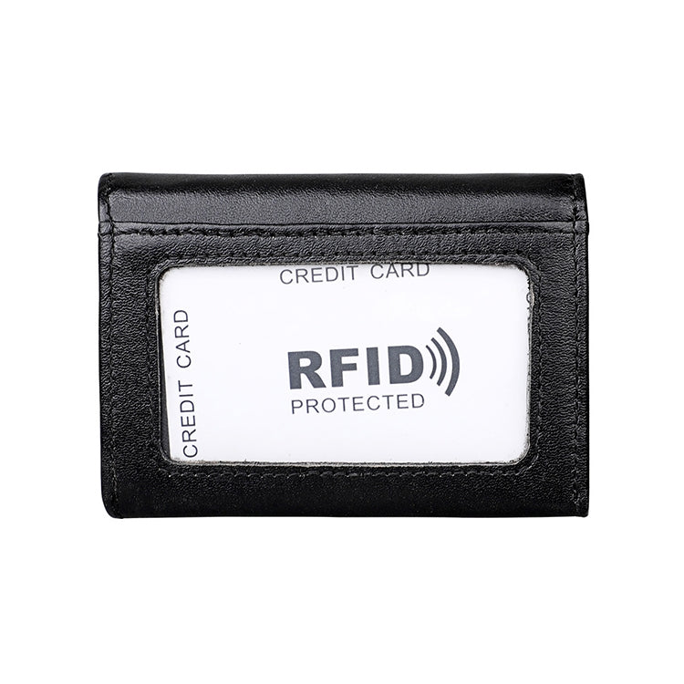 KB171 Antimagnetic RFID Crazy Horse Texture Leather Card Holder Wallet for Men and Women(Black) - free shipping - PMC TechLife - Order now!