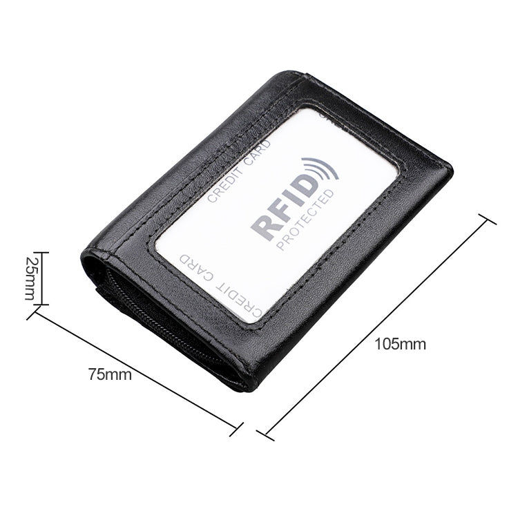 KB171 Antimagnetic RFID Crazy Horse Texture Leather Card Holder Wallet for Men and Women(Black) - free shipping - PMC TechLife - Order now!