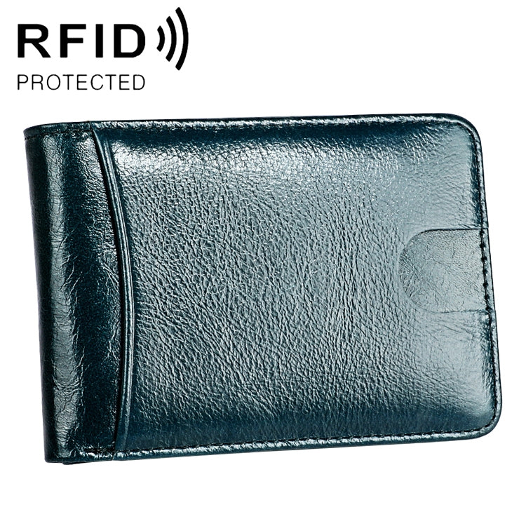 KB186 Antimagnetic RFID Mini Crazy Horse Texture Leather Billfold Card Wallet for Men and Women(Blue) - free shipping - PMC TechLife - Order now!