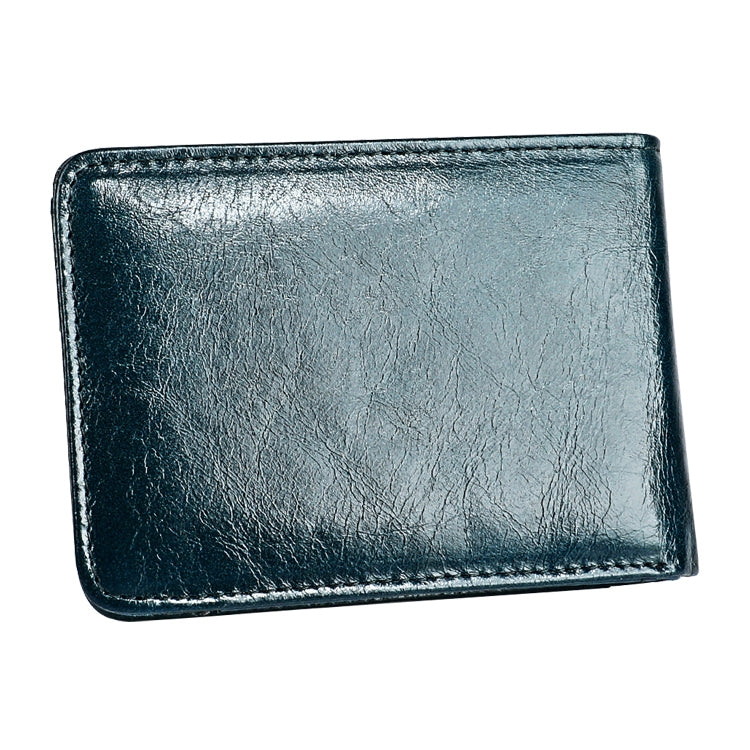 KB186 Antimagnetic RFID Mini Crazy Horse Texture Leather Billfold Card Wallet for Men and Women(Blue) - free shipping - PMC TechLife - Order now!