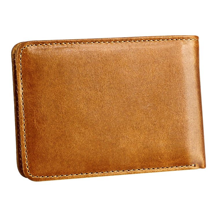 KB186 Antimagnetic RFID Mini Crazy Horse Texture Leather Billfold Card Wallet for Men and Women(Yellowish-brown) - free shipping - PMC TechLife - Order now!