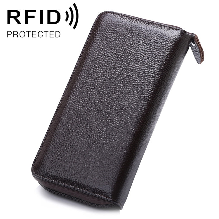 902 Antimagnetic RFID Litchi Texture Women Large Capacity Hand Wallet Purse Phone Bag with Card Slots(Coffee) - Antimagnetic RFID Package by PMC TechLife | Online Shopping South Africa | PMC TechLife | Buy Now Pay Later Mobicred