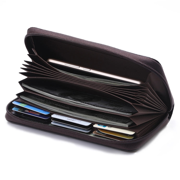902 Antimagnetic RFID Litchi Texture Women Large Capacity Hand Wallet Purse Phone Bag with Card Slots(Coffee) - Antimagnetic RFID Package by PMC TechLife | Online Shopping South Africa | PMC TechLife | Buy Now Pay Later Mobicred