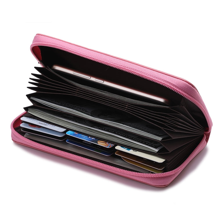 902 Antimagnetic RFID Litchi Texture Women Large Capacity Hand Wallet Purse Phone Bag with Card Slots(Pink) - Antimagnetic RFID Package by PMC TechLife | Online Shopping South Africa | PMC TechLife | Buy Now Pay Later Mobicred