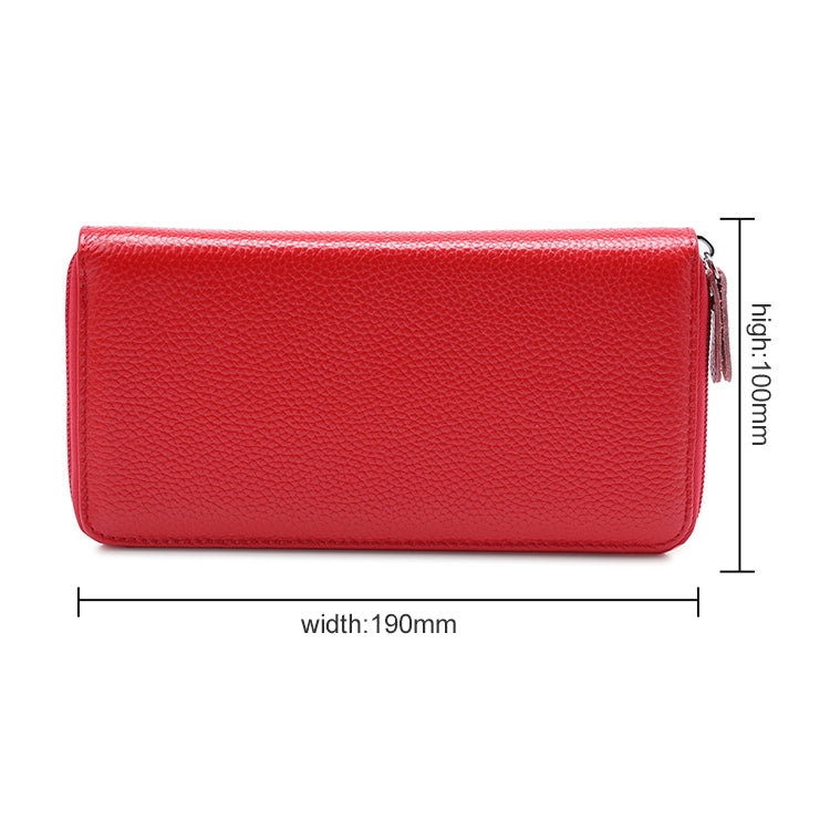 902 Antimagnetic RFID Litchi Texture Women Large Capacity Hand Wallet Purse Phone Bag with Card Slots(Watermelon Red) - Antimagnetic RFID Package by PMC TechLife | Online Shopping South Africa | PMC TechLife | Buy Now Pay Later Mobicred