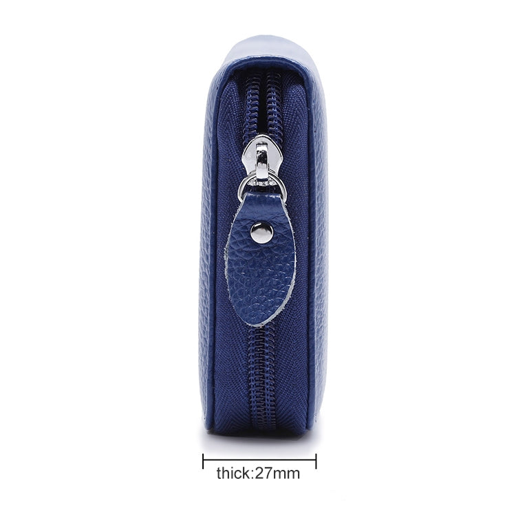 902 Antimagnetic RFID Litchi Texture Women Large Capacity Hand Wallet Purse Phone Bag with Card Slots(Blue) - Antimagnetic RFID Package by PMC TechLife | Online Shopping South Africa | PMC TechLife | Buy Now Pay Later Mobicred