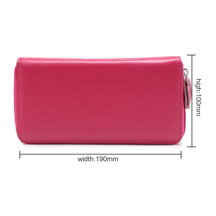 902 Antimagnetic RFID Litchi Texture Women Large Capacity Hand Wallet Purse Phone Bag with Card Slots(Rose Red) - Antimagnetic RFID Package by PMC TechLife | Online Shopping South Africa | PMC TechLife | Buy Now Pay Later Mobicred