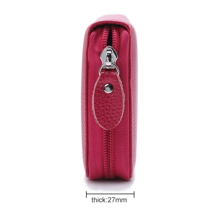 902 Antimagnetic RFID Litchi Texture Women Large Capacity Hand Wallet Purse Phone Bag with Card Slots(Rose Red) - Antimagnetic RFID Package by PMC TechLife | Online Shopping South Africa | PMC TechLife | Buy Now Pay Later Mobicred