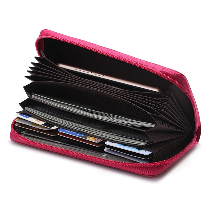 902 Antimagnetic RFID Litchi Texture Women Large Capacity Hand Wallet Purse Phone Bag with Card Slots(Rose Red) - Antimagnetic RFID Package by PMC TechLife | Online Shopping South Africa | PMC TechLife | Buy Now Pay Later Mobicred